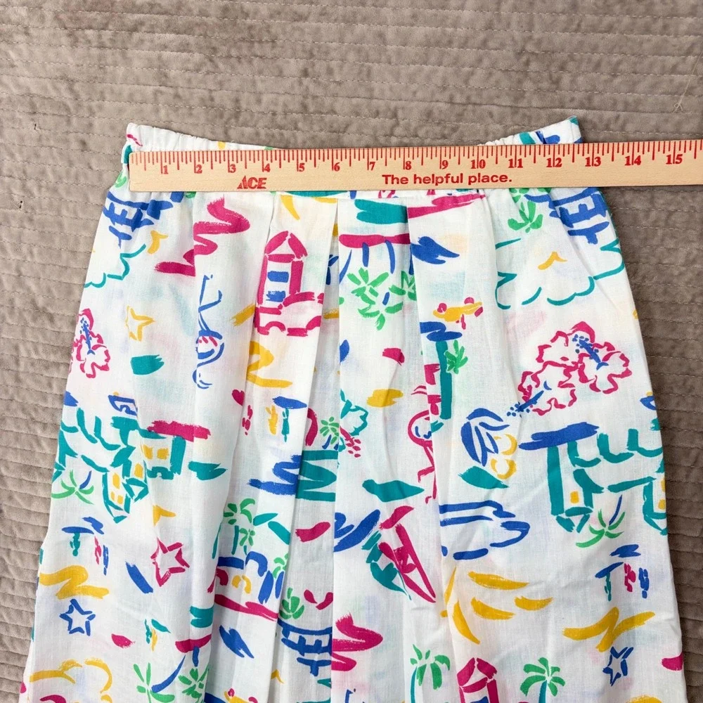 Vintage Country Suburbans 2 Piece Set Tropical Flamingo Skirt Shirt Set‎ Size 8